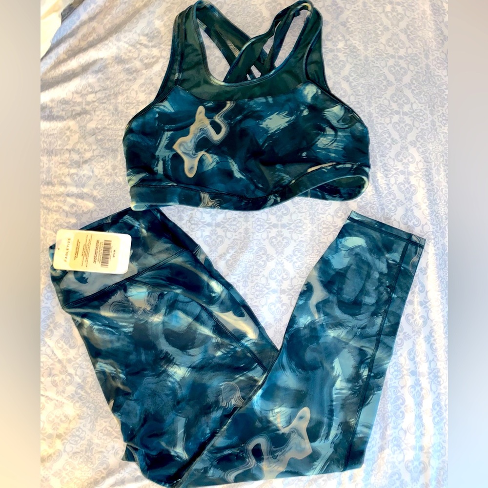 High waisted FABLETICS POWERHOLD  7/8 leggings & matching reversible sports bra